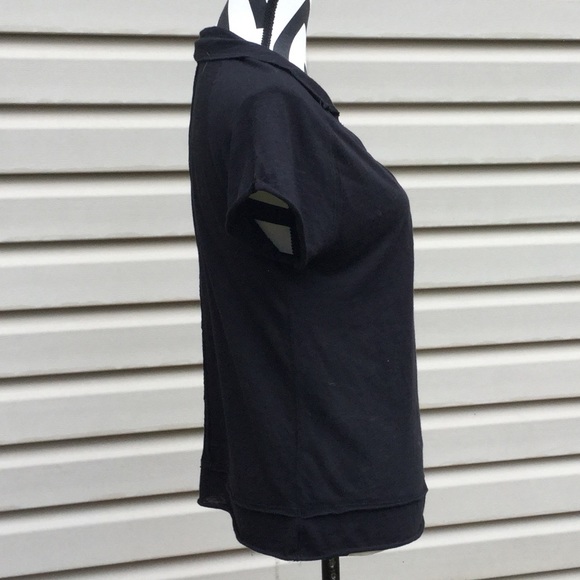 New Free People Black Pop Your Collar Tee - Picture 7 of 8